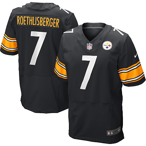 Men's Elite Ben Roethlisberger Nike Jersey Black Home - #7 NFL Pittsburgh Steelers